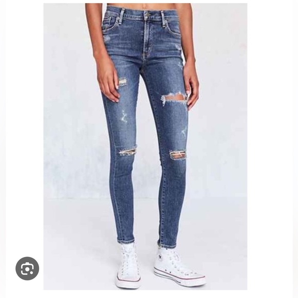 Agolde Sophie Distressed Jeans sz 25 - Picture 4 of 7